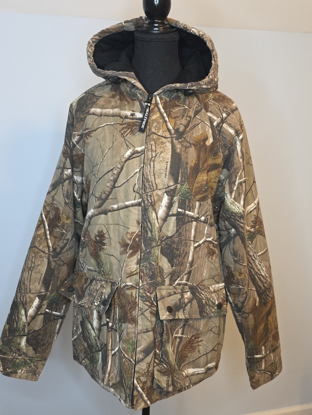 Realtree Black Jacket with Camo Trim